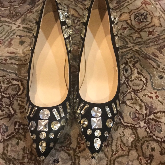 Jimmy Choo Black Embellished Suede Shoe - Picture 1 of 5